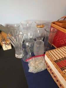 Assorted-Glass-Vases-and-Decorative-Baskets