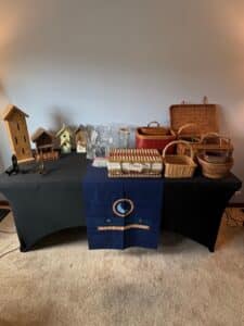 Assorted-Wicker-Picnic-Baskets-and-Glass-Vases