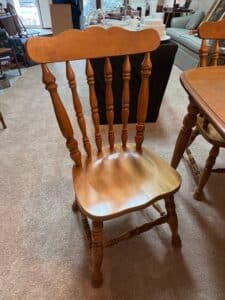 Oak-Finish-Farmhouse-Style-Dining-Set-with-Four-Spindle-Back-Chairs-second-image