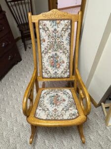 Vintage-Floral-Upholstered-Wooden-Rocking-Chair