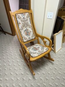 Vintage-Floral-Upholstered-Wooden-Rocking-Chair-second-image