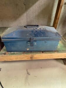 Vintage-Metal-Toolboxes-Blue-and-Reddish-Brown
