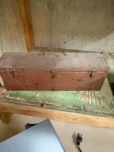 Vintage-Metal-Toolboxes-Blue-and-Reddish-Brown-second-image