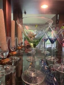Art-Glass-Martini-and-Champagne-Flutes-Set-with-Stained-Glass-Mosaic-Pattern-second-image