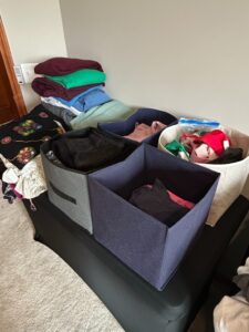 Assorted-Foldable-Storage-Bins-and-Clothing-Lot