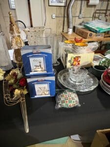 Christmas-Decor-Assortment-with-Snowman-Figurine-Angel-and-Kirkland-Candleholders-second-image