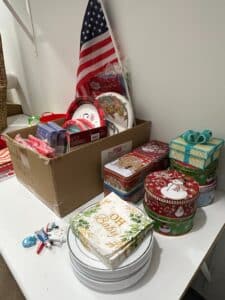 Christmas-and-Baby-Shower-Themed-Party-Supplies-Lot-with-Decorative-Tins