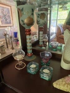 Decorative-Embellished-Shoe-and-Frosted-Glass-Candle-Holders