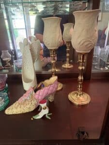 Decorative-Embellished-Shoe-and-Frosted-Glass-Candle-Holders-second-image