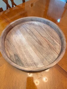 Farmhouse-Style-Wooden-Lazy-Susan-with-Ceramic-Dish-second-image