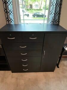 Hodedah-Drawer-Black-Chest-with-Door-second-image
