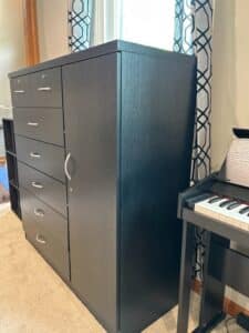 Hodedah-Drawer-Black-Chest-with-Door-third-image
