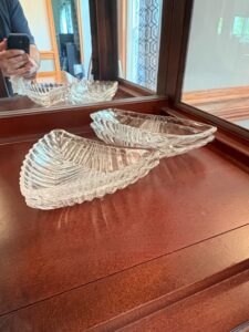 Vintage-Crystal-Glass-Banana-Split-or-Relish-Dishes-Set-of-