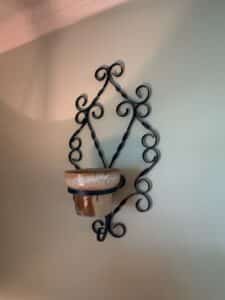 Wrought-Iron-Scroll-Wall-Sconce-with-Ceramic-Pot-Holder