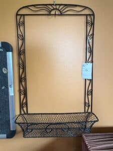 Wrought-Iron-Wall-Shelf-with-Sunburst-Top-and-Basket