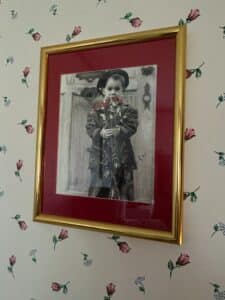 Framed-Print-Boy-with-Red-Roses-by-Kim-Anderson