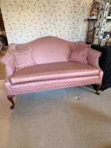 Vintage-Chippendale-Style-Camelback-Loveseat-Sofa