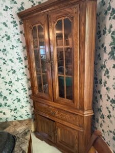 Vintage-Oak-China-Cabinet-with-Glass-Doors-and-Carved-Details-by-Thomasville