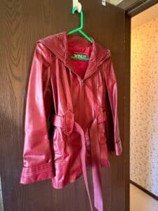 Winlit-Red-Faux-Leather-Hooded-Jacket-with-Belt