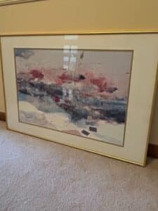 Abstract-Watercolor-Painting-in-Gold-Frame