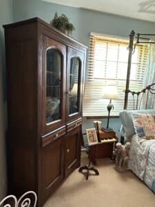 Antique-Walnut-China-Cabinet-with-Glass-Doors