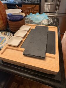 Bamboo-and-Slate-Charcuterie-Serving-Board-Set-with-Ceramic-Bowls