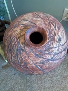 Large-Mid-Century-Ceramic-Vase-with-Incised-Leaf-Pattern-by-Fred-Devlin