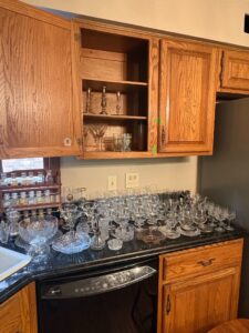 Vintage-Brass-Candlesticks-and-Assorted-Glassware-Collection