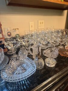 Vintage-Brass-Candlesticks-and-Assorted-Glassware-Collection-second-image