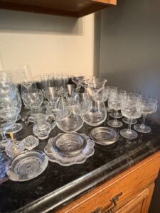 Vintage-Brass-Candlesticks-and-Assorted-Glassware-Collection-third-image