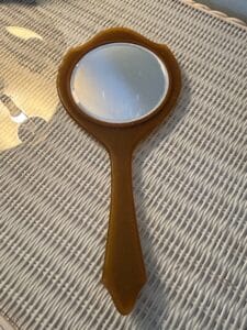 Vintage-Celluloid-and-Faux-Mother-of-Pearl-Hand-Mirror-Set-second-image