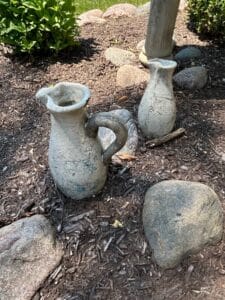 Vintage-Ceramic-Pitcher-and-Vase-Set-with-Crackled-Glaze