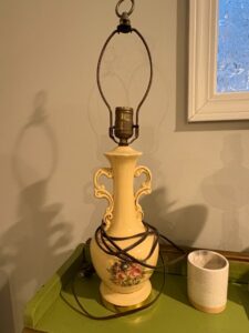 Vintage-Hand-Painted-Floral-Porcelain-Urn-Table-Lamp-with-Scrolled-Handles