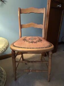 Vintage-Needlepoint-Upholstered-Side-Chair-with-Turned-Legs-second-image
