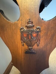 Vintage-Neoclassical-Style-Wooden-Magazine-Rack-with-Urn-Motif-second-image