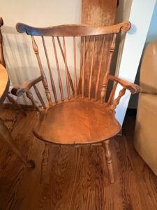Vintage-Nichols-Stone-Windsor-Dining-Set-with-Drop-Leaf-Table-second-image