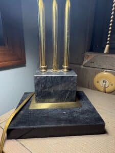 Vintage-Robert-Sonneman-Style-Bankers-Desk-Lamp-with-Marble-Base-third-image