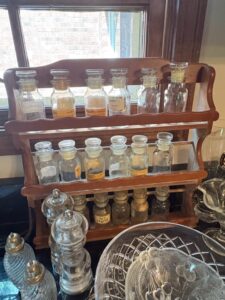 Vintage-Wooden-Spice-Rack-with-Glass-Apothecary-Jars