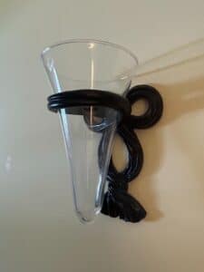 Black-Metal-Ribbon-Style-Wall-Mounted-Glass-Vase