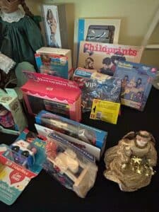 Collection-of-Vintage-Toys-Fisher-Price-KNex-Automoblox-Barbie-and-Angel-Tree-Topper