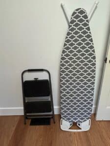 Cosco-Step-Folding-Steel-Stool-and-Seymour-Home-Products-Gray-Lattice-Ironing-Board