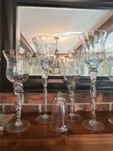 Vintage-Clear-Glass-Twisted-Stem-Hurricane-Candle-Holders