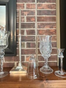 Vintage-Crystal-Hurricane-Candle-Holders-and-Silver-Plated-Candlestick