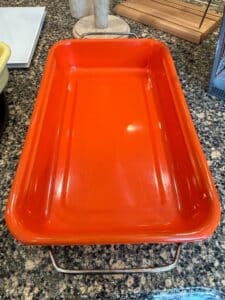 Vintage-Orange-Enamelware-Roasting-Pan-with-Metal-Rack