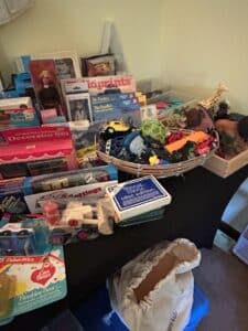 Vintage-Toy-Assortment-Lot-with-Corgi-Yellow-Submarine-Fisher-Price-Decorator-Set-and-Care-Bears-Funshine-Bear