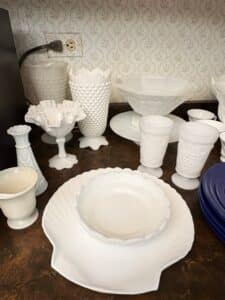 Estate-Kitchen-Assortment-Milk-Glass-Ceramic-Canisters-and-Decorative-Tableware-1