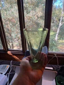 Five-Piece-Uranium-Glass-Footed-Tumbler-Set-second-image-1