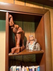 Hand-Carved-Wood-Elephant-and-Aviator-Bust-1