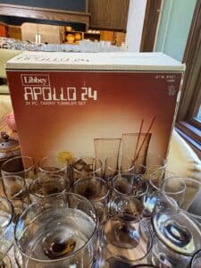 Libbey-Apollo-Tawny-Tumbler-Set-and-Vintage-Amber-Glassware-Collection-fifth-image