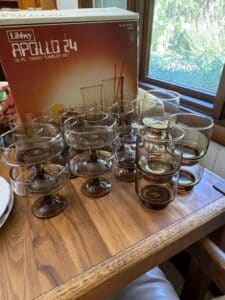 Libbey-Apollo-Tawny-Tumbler-Set-and-Vintage-Amber-Glassware-Collection-fourth-image